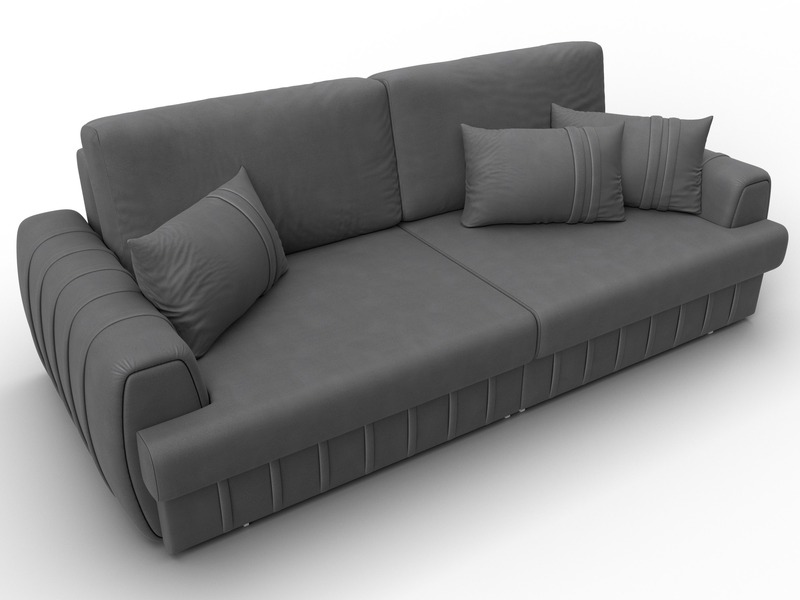 Диван прямой Лига-057 НПБ, Замша, JOLY 13 серый