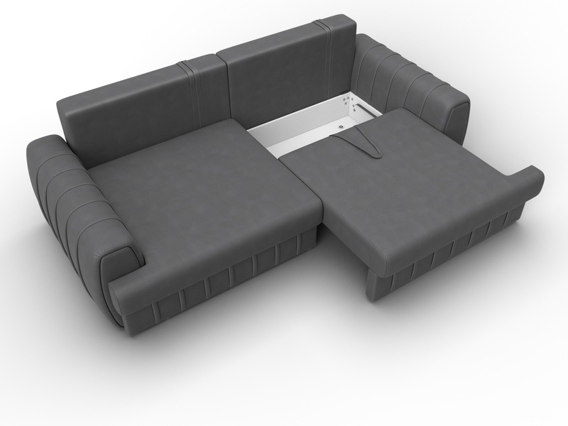 Диван прямой Лига-057 НПБ, Замша, JOLY 13 серый