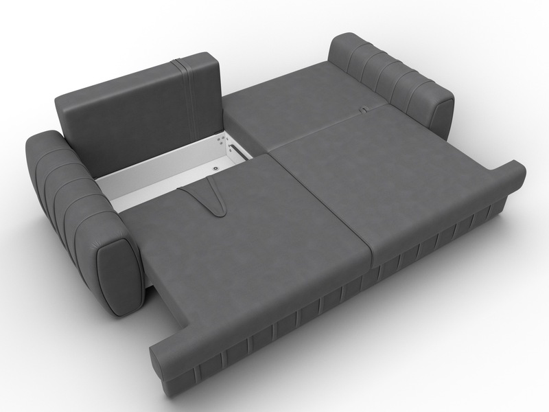 Диван прямой Лига-057 НПБ, Замша, JOLY 13 серый