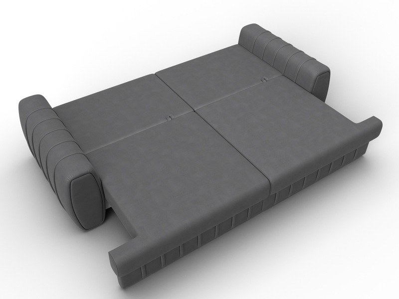 Диван прямой Лига-057 НПБ, Замша, JOLY 13 серый