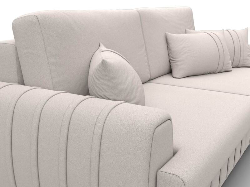 Диван прямой Лига-057 НПБ, Замша, JOLY 05 бежевый