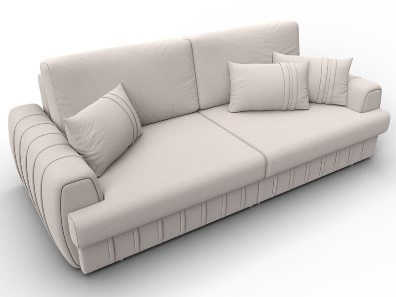 Диван прямой Лига-057 НПБ, Замша, JOLY 05 бежевый