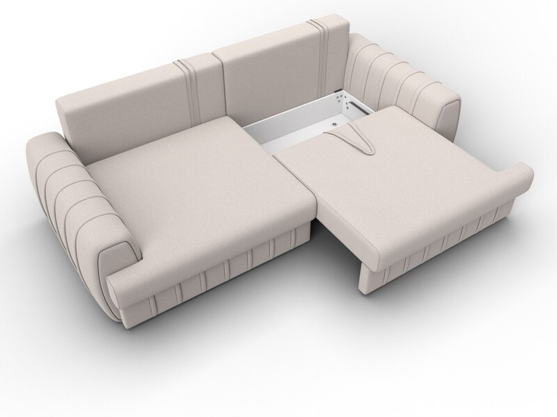 Диван прямой Лига-057 НПБ, Замша, JOLY 05 бежевый