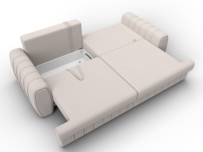 Диван прямой Лига-057 НПБ, Замша, JOLY 05 бежевый