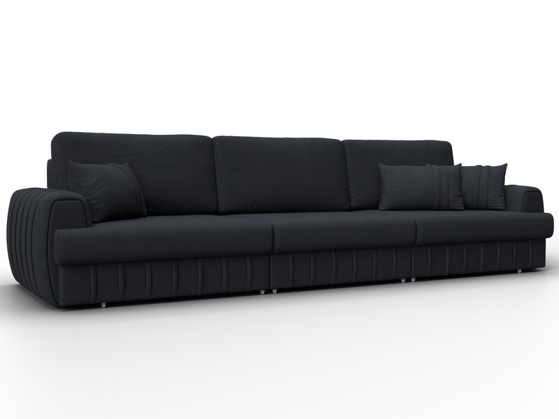 Диван прямой Лига-057 НПБ Лонг, Замша, JOLY 16 темно-серый