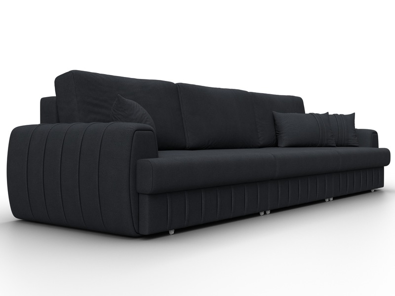 Диван прямой Лига-057 НПБ Лонг, Замша, JOLY 16 темно-серый