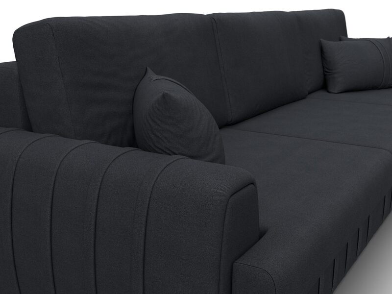 Диван прямой Лига-057 НПБ Лонг, Замша, JOLY 16 темно-серый