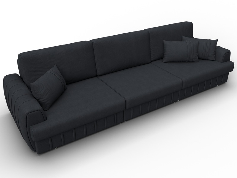 Диван прямой Лига-057 НПБ Лонг, Замша, JOLY 16 темно-серый