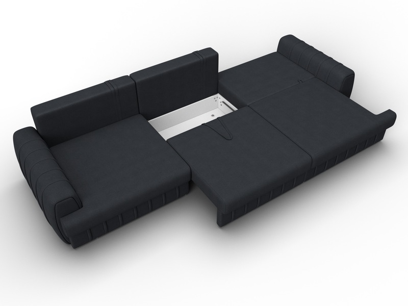 Диван прямой Лига-057 НПБ Лонг, Замша, JOLY 16 темно-серый