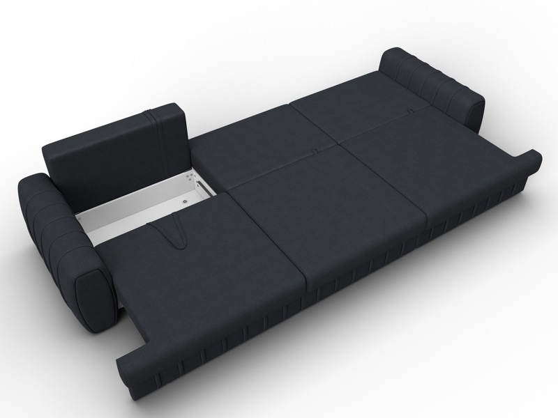 Диван прямой Лига-057 НПБ Лонг, Замша, JOLY 16 темно-серый