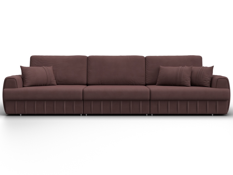 Диван прямой Лига-057 НПБ Лонг, Замша, JOLY 09 бордовый