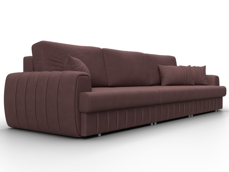 Диван прямой Лига-057 НПБ Лонг, Замша, JOLY 09 бордовый