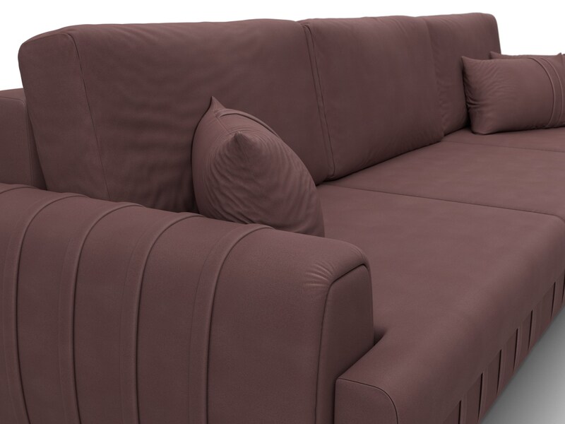 Диван прямой Лига-057 НПБ Лонг, Замша, JOLY 09 бордовый