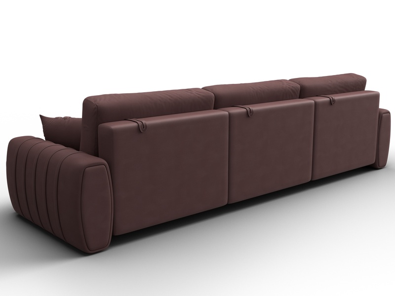 Диван прямой Лига-057 НПБ Лонг, Замша, JOLY 09 бордовый