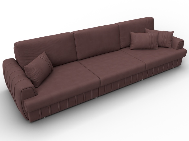 Диван прямой Лига-057 НПБ Лонг, Замша, JOLY 09 бордовый