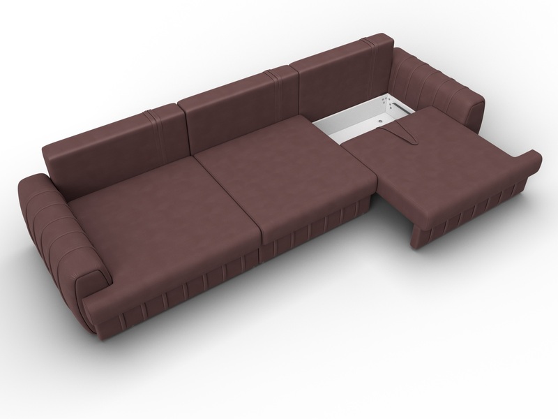 Диван прямой Лига-057 НПБ Лонг, Замша, JOLY 09 бордовый