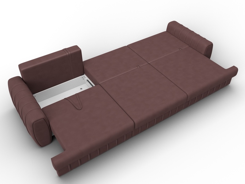 Диван прямой Лига-057 НПБ Лонг, Замша, JOLY 09 бордовый