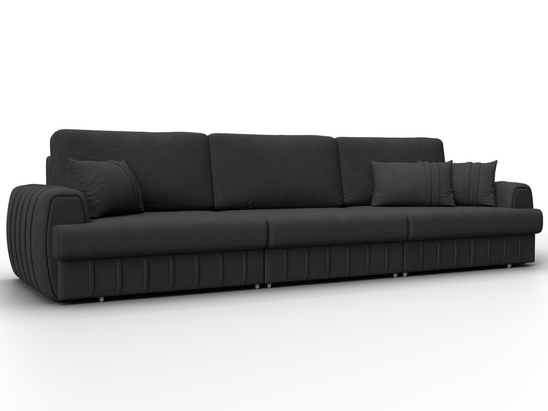 Диван прямой Лига-057 НПБ Лонг, Замша, JOLY 08 коричневый