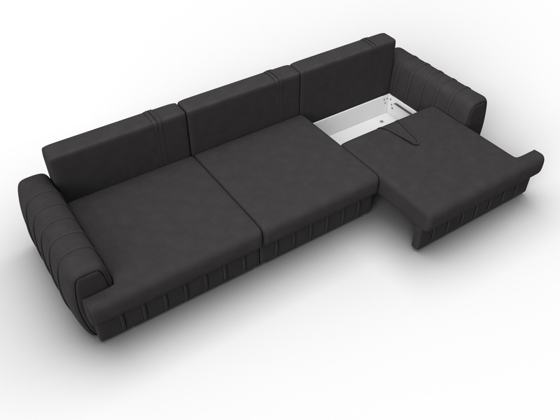 Диван прямой Лига-057 НПБ Лонг, Замша, JOLY 08 коричневый