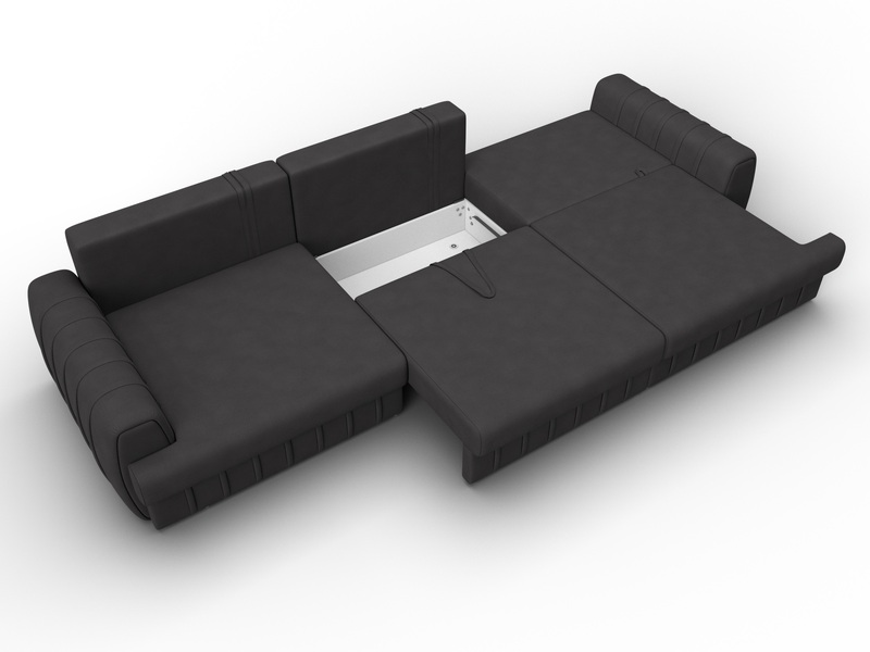 Диван прямой Лига-057 НПБ Лонг, Замша, JOLY 08 коричневый