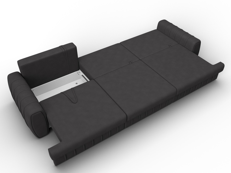 Диван прямой Лига-057 НПБ Лонг, Замша, JOLY 08 коричневый