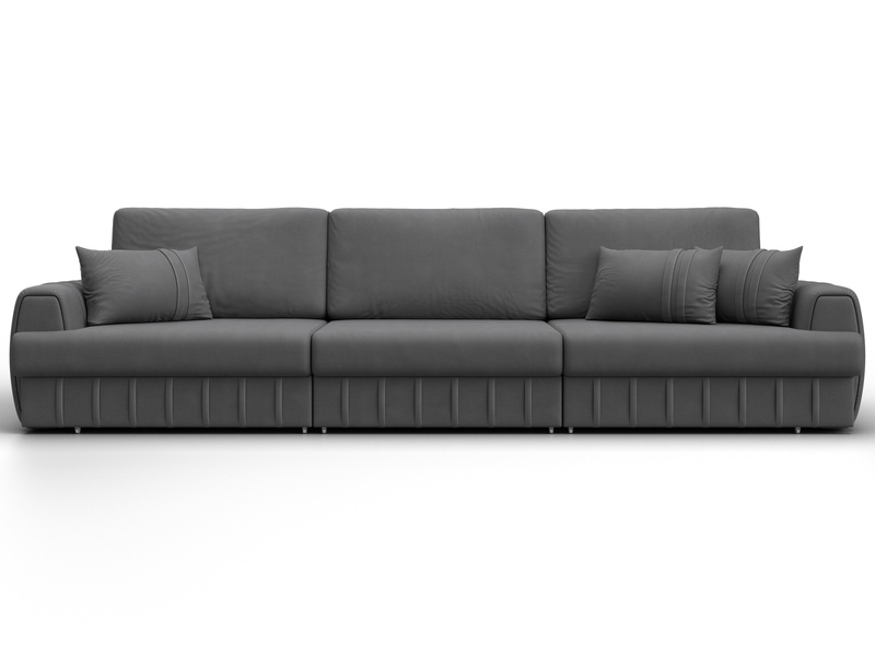 Диван прямой Лига-057 НПБ Лонг, Замша, JOLY 13 серый