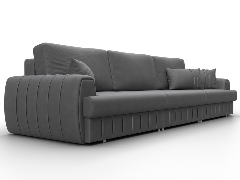 Диван прямой Лига-057 НПБ Лонг, Замша, JOLY 13 серый