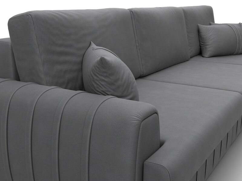 Диван прямой Лига-057 НПБ Лонг, Замша, JOLY 13 серый