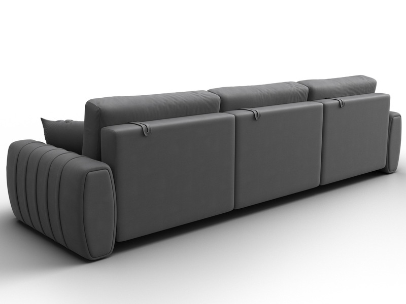 Диван прямой Лига-057 НПБ Лонг, Замша, JOLY 13 серый