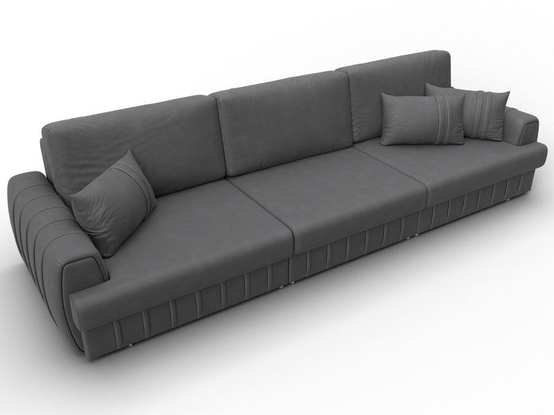 Диван прямой Лига-057 НПБ Лонг, Замша, JOLY 13 серый