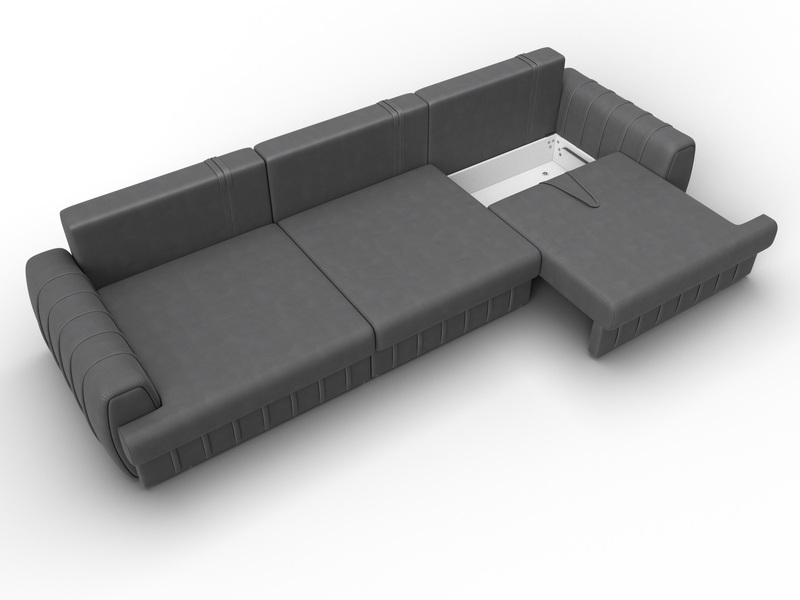 Диван прямой Лига-057 НПБ Лонг, Замша, JOLY 13 серый