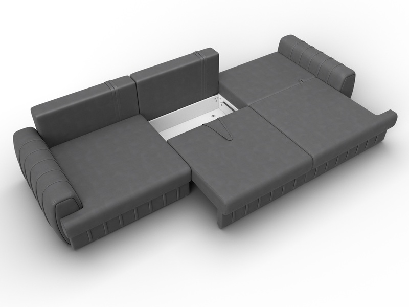 Диван прямой Лига-057 НПБ Лонг, Замша, JOLY 13 серый