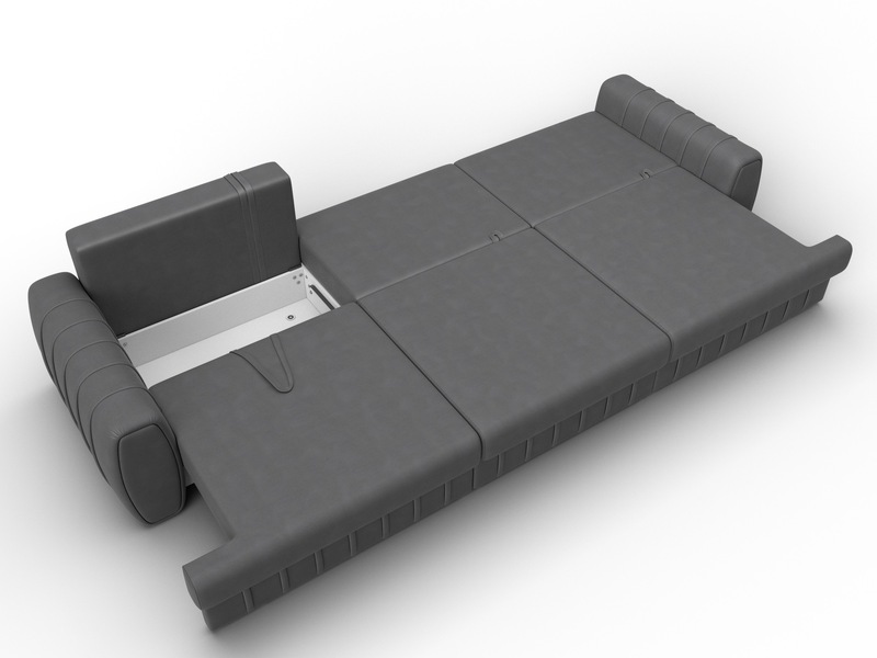 Диван прямой Лига-057 НПБ Лонг, Замша, JOLY 13 серый