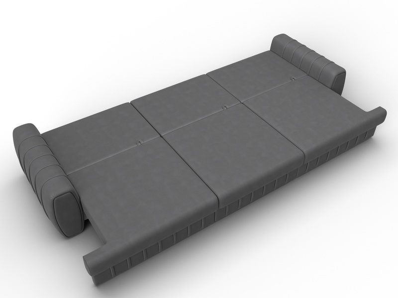 Диван прямой Лига-057 НПБ Лонг, Замша, JOLY 13 серый