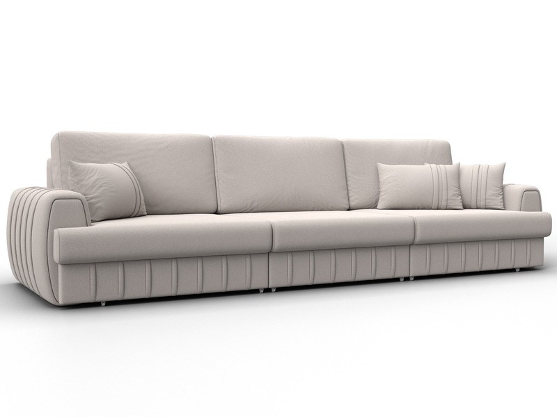 Диван прямой Лига-057 НПБ Лонг, Замша, JOLY 05 бежевый