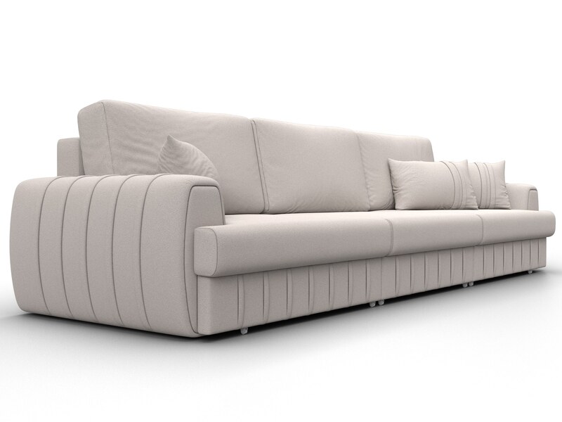 Диван прямой Лига-057 НПБ Лонг, Замша, JOLY 05 бежевый