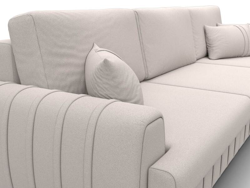 Диван прямой Лига-057 НПБ Лонг, Замша, JOLY 05 бежевый