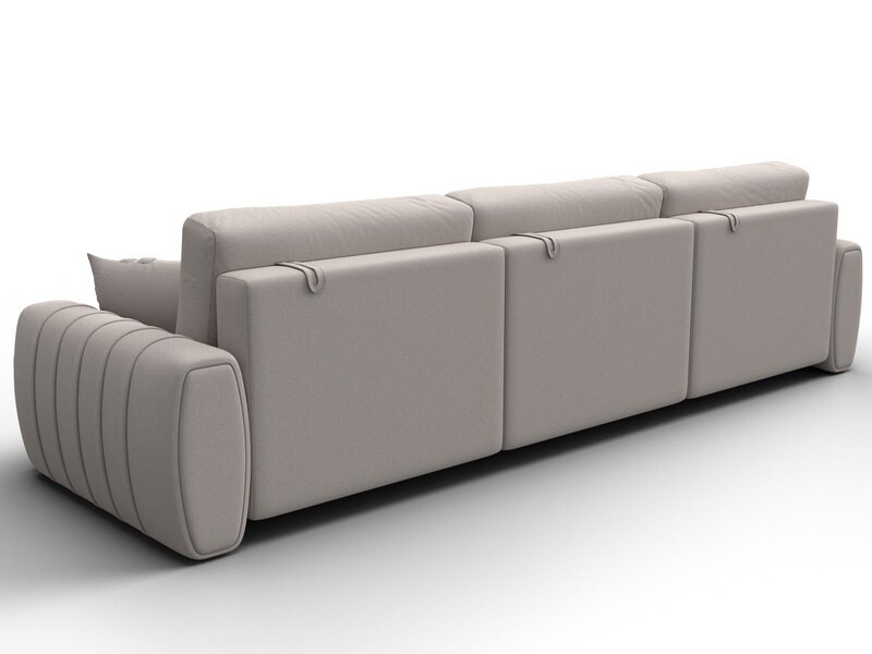 Диван прямой Лига-057 НПБ Лонг, Замша, JOLY 05 бежевый