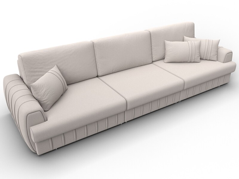 Диван прямой Лига-057 НПБ Лонг, Замша, JOLY 05 бежевый