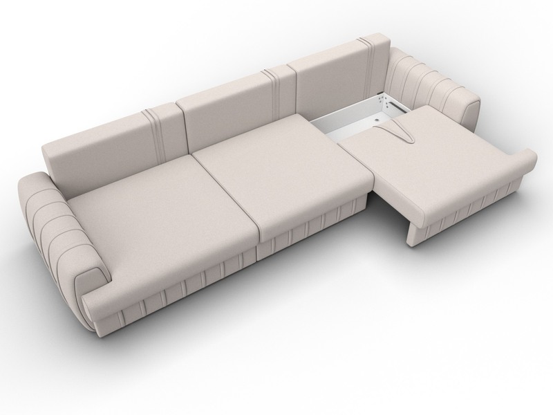 Диван прямой Лига-057 НПБ Лонг, Замша, JOLY 05 бежевый