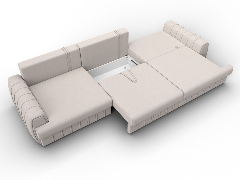 Диван прямой Лига-057 НПБ Лонг, Замша, JOLY 05 бежевый