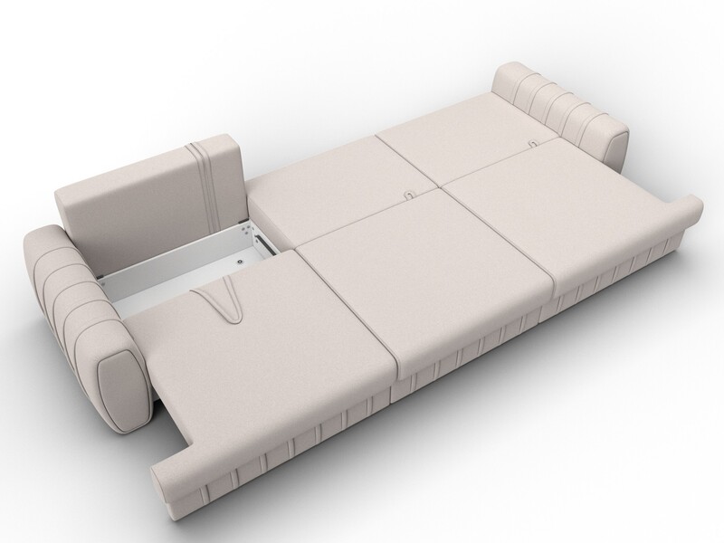 Диван прямой Лига-057 НПБ Лонг, Замша, JOLY 05 бежевый