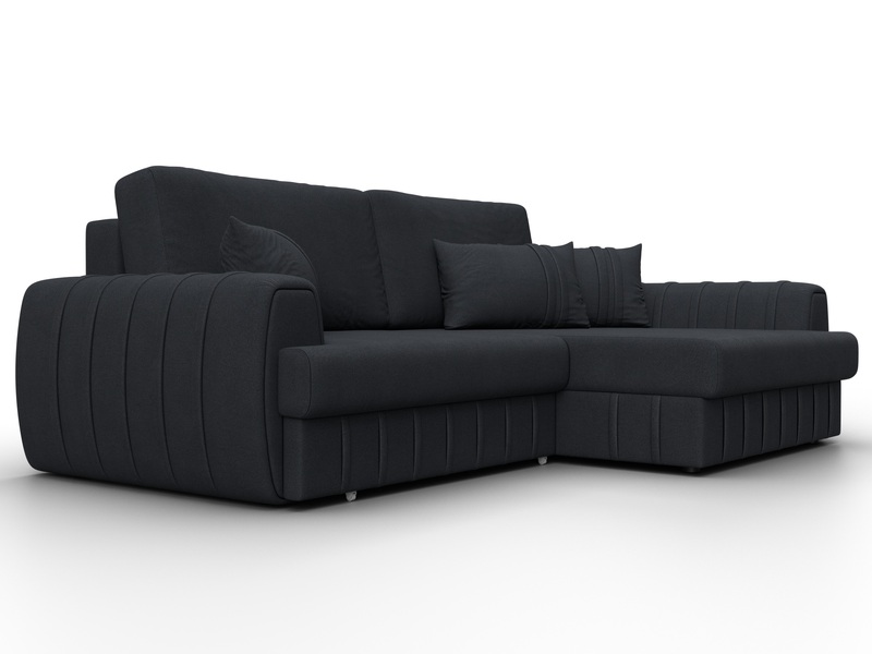 Диван угловой Лига-057 НПБ угол правый, Замша, JOLY 16 темно-серый