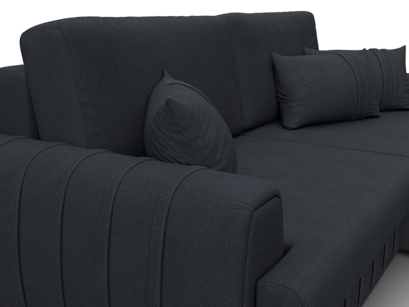 Диван угловой Лига-057 НПБ угол правый, Замша, JOLY 16 темно-серый