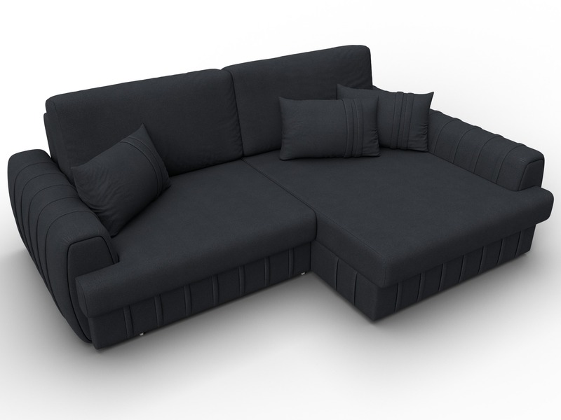 Диван угловой Лига-057 НПБ угол правый, Замша, JOLY 16 темно-серый