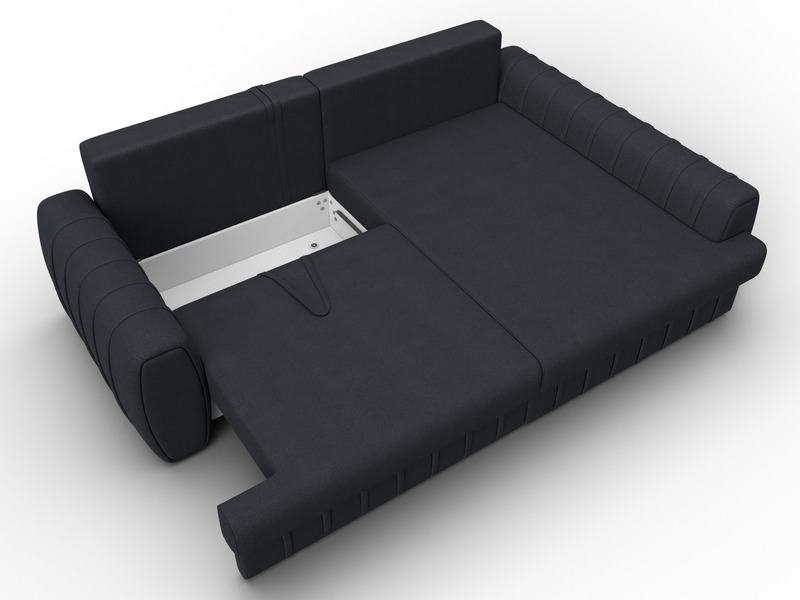 Диван угловой Лига-057 НПБ угол правый, Замша, JOLY 16 темно-серый