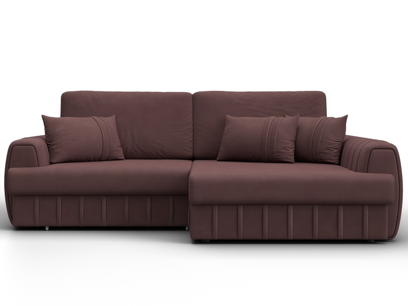 Диван угловой Лига-057 НПБ угол правый, Замша, JOLY 09 бордовый