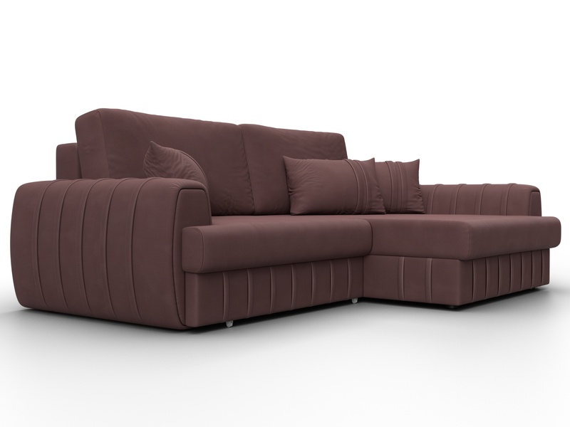Диван угловой Лига-057 НПБ угол правый, Замша, JOLY 09 бордовый