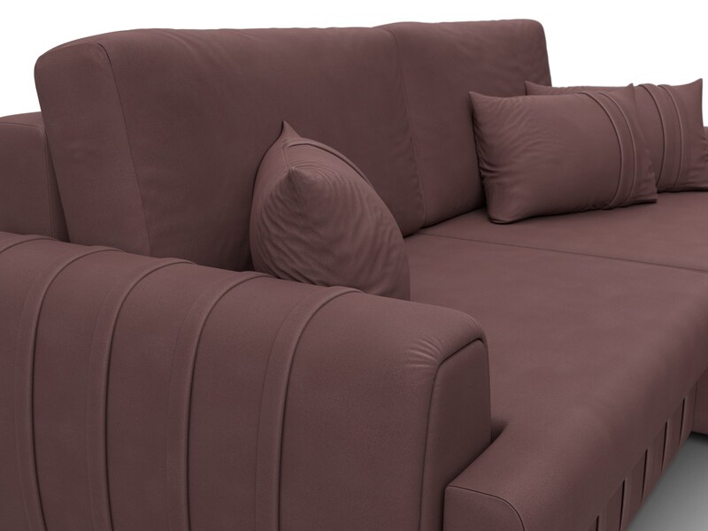 Диван угловой Лига-057 НПБ угол правый, Замша, JOLY 09 бордовый