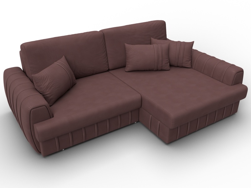 Диван угловой Лига-057 НПБ угол правый, Замша, JOLY 09 бордовый